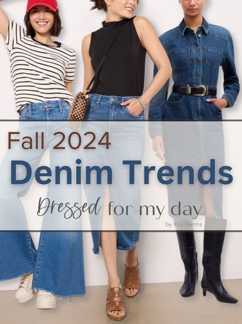 Fall 2024 Denim Trends for Women Over 50 Demin On Denim Outfit, Once Upon A Time Prom, Chambray Top Outfit, Fall Denim Trends, Florida High School, Booker T Washington, Dressed For My Day, Fall Trends Outfits, Fall Denim