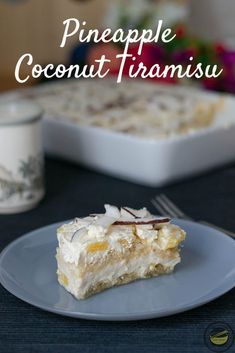 Pineapple Coconut Tiramisu is a delicious variation of the classic tiramisu with a delicious mascarpone cream with pineapple and coconut and ladyfingers #pineapple #coconut #tiramisu Tiramisu Variations, Coconut Tiramisu Recipe, Pineapple Tiramisu, Deli Desserts, Coconut Tiramisu, Classic Tiramisu, Pineapple Dessert Recipes, Fast Desserts, Layered Dessert