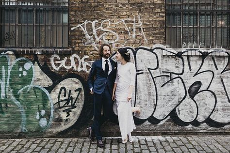 Graffiti Wedding, City Wedding Decor, Givenchy Gown, City Wedding Dress, Cheese Tower, City Wedding Photos, Jason Williams, London Bride, Natural Wedding Photography