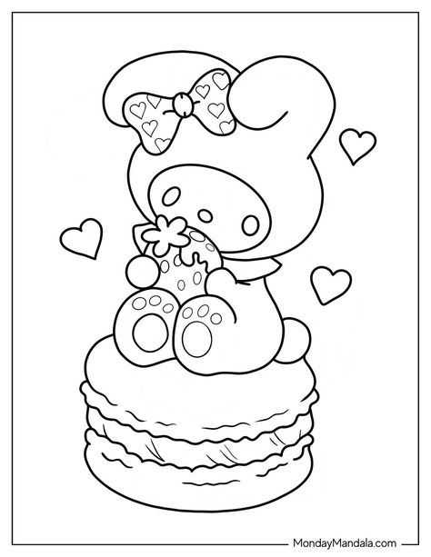 24 My Melody Coloring Pages (Free PDF Printables) Sanrio Colouring, My Melody Coloring Pages, My Melody Coloring, Melody Coloring Pages, Cute Animals Coloring Pages, Cute Animals Coloring, Christmas Colouring Pages, Spider Coloring Page, Mothers Day Coloring Pages