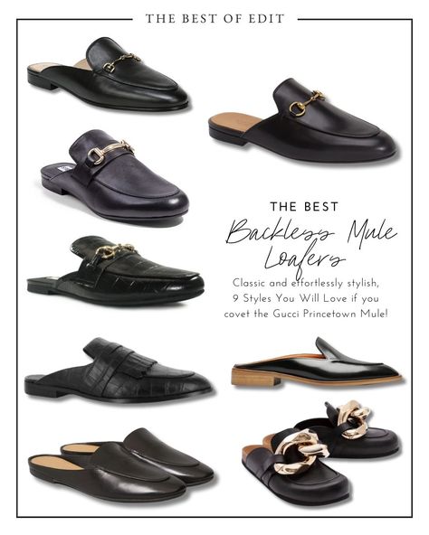 The Best Backless Mule Loafers - 9 Styles You Will Love! - Beyond The Shop Door Mule Loafers, Shop Door, Backless Loafers, Loafer Mules, Mule, Classic Black, Wardrobe Staples, Shoes Flats, Loafers