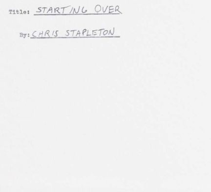 Chris Stapleton - Starting Over. COUNTRY. Chris Stapleton Starting Over, Chris Stapleton Tattoo Ideas, Chris Stapleton Album Cover, Chris Stapleton Aesthetic, Chris Stapleton Tattoo, Starting Over Chris Stapleton, Chris Stapleton Lyrics, Tracy Lawrence, Blue Dorm