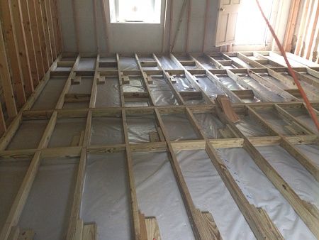 Raising Floor Level, Subfloor Over Concrete, Garage Upgrades, 70s Life, Osb Plywood, Garage Closet, Raised Floor, House Repair, House Addition