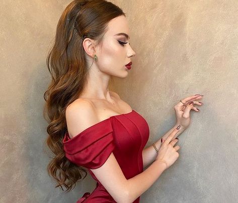 Prom Dresses With Lace, Burgundy Prom Dresses, Fabulous 50, 50 Hairstyles, Burgundy Prom, Dresses With Lace, Long Hair Wedding Styles, Prom Hairstyles For Long Hair, Haircuts Straight Hair