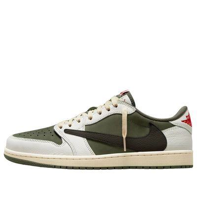 The Air Jordan 1 Retro Low OG SP x Travis Scott 'Medium Olive' is a highly coveted collaboration that merges iconic sneaker heritage with contemporary street style. This special edition, designed in partnership with rapper Travis Scott, showcases a distinctive Medium Olive and black color scheme that exudes a rugged yet refined look. The upper is crafted from premium suede and leather, featuring a muted olive green that contrasts with the black overlays and Swooshes, adding a touch of modern sop Travis Scott 1, Travis Scott Jordan 1, Rapper Travis Scott, Low Air Jordan 1, Air Jordan 1 Low, Jordan 1 Low, Air Jordan 1 Retro, Jordan 1 Retro, Perfect Shoes