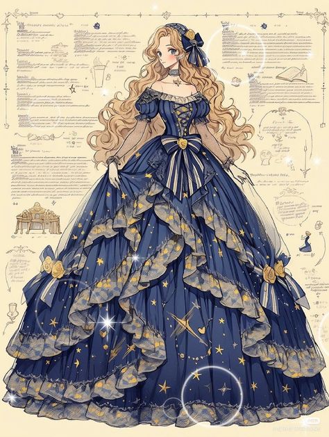 Blue Royal Dress Aesthetic, Blue Victorian Dress, Victorian Era Dresses, Victorian Gown, Fairytale Gown, Dress Design Drawing, Gowns Dresses Elegant, Old Fashion Dresses, Fashion Sketches Dresses