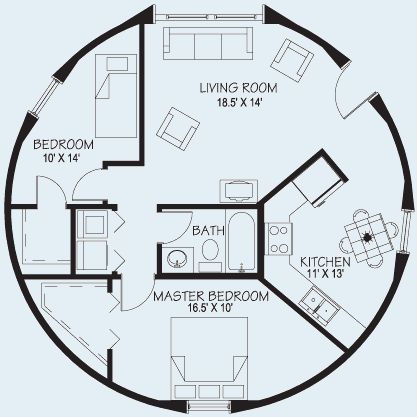 http://dome-homes.com/sites/default/files/plan_sample-10.gif Grain Bin House, Dome Houses, Round House Plans, Yurt Home, Dome Homes, Silo House, Geodesic Dome Homes, Dome Home, Tiny House Floor Plans