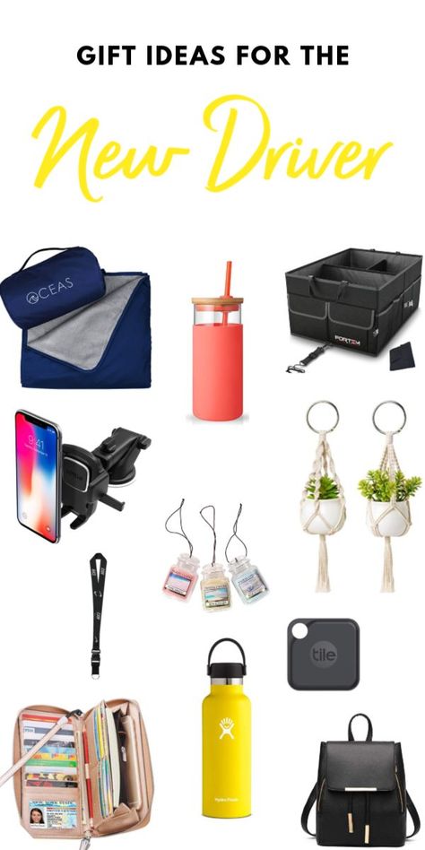 Best Gifts for the New Driver Have a new driver in your life? Here are some helpful and affordable gifts to celebrate their new achievement!  #giftguide #Christmas #newdriver Gifts For New Drivers, 17th Birthday Gifts, Aluminum Wallet, Car Trash Bag, Sweet 16 Gifts, New Driver, New Drivers, Car Gifts