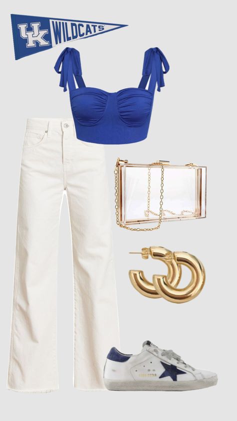 university of kentucky football outfit inspo! #preppy #kentucky #footballoutfit Kentucky Game Day, Outfit Inspo Preppy, University Of Kentucky Football, Rush Week Outfits, Football Outfit, Kentucky Football, Preppy College, College Game Days, Tailgate Outfit