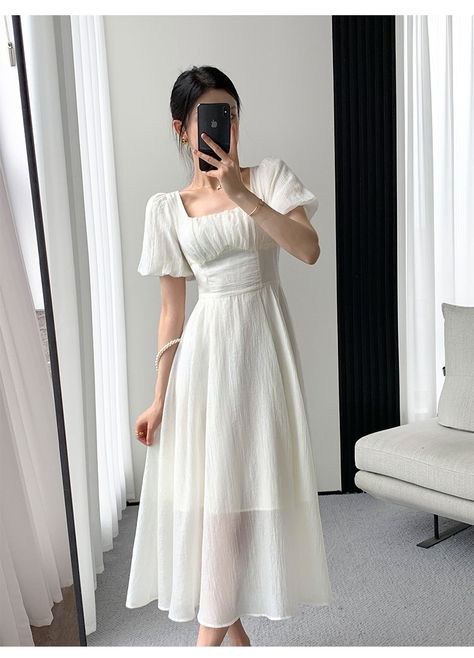 Summer White Dress, Tencel Dress, Fairycore Dress, Midi Wedding Dress, Ethereal Dress, Snow Dress, Bachelorette Dress, Elopement Dress, Crochet Maxi Dress