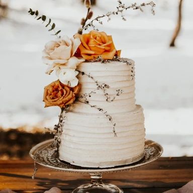 Winter Wonderland Wedding Cakes, Winter Wedding Cakes, Glittery Wedding, Metallic Wedding Cakes, Earth Tone Decor, Sunset Winter, Sunny Winter, Metallic Wedding, Black Wedding Cakes