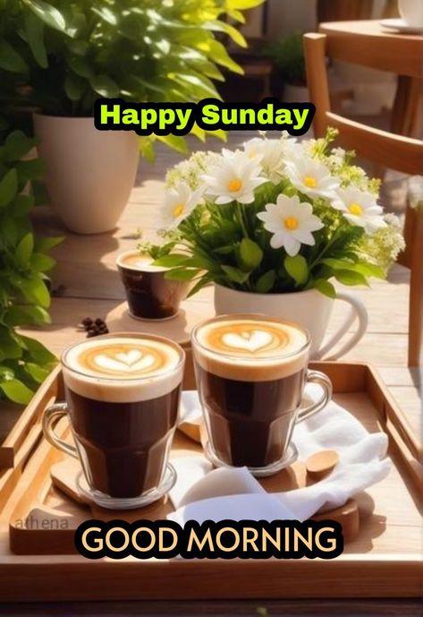 Happy Sunday Coffee, Bread And Coffee, Sweet Good Morning Images, Coffee Quotes Morning, Sunday Wishes, Lilies Flowers, Sunday Coffee, Good Morning Breakfast, Emoji Pictures