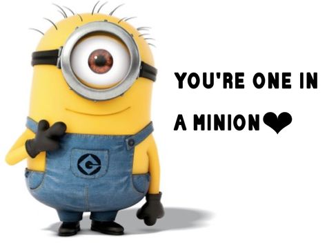 you're one in a minion cute valentines day printable!! Minions Valentines Quotes, Minion Love Quotes, Minion Stuff, Minion Valentine, One In A Minion, Valentine Cartoon, Minion 2, Valentines Day Memes, Minion Birthday Party