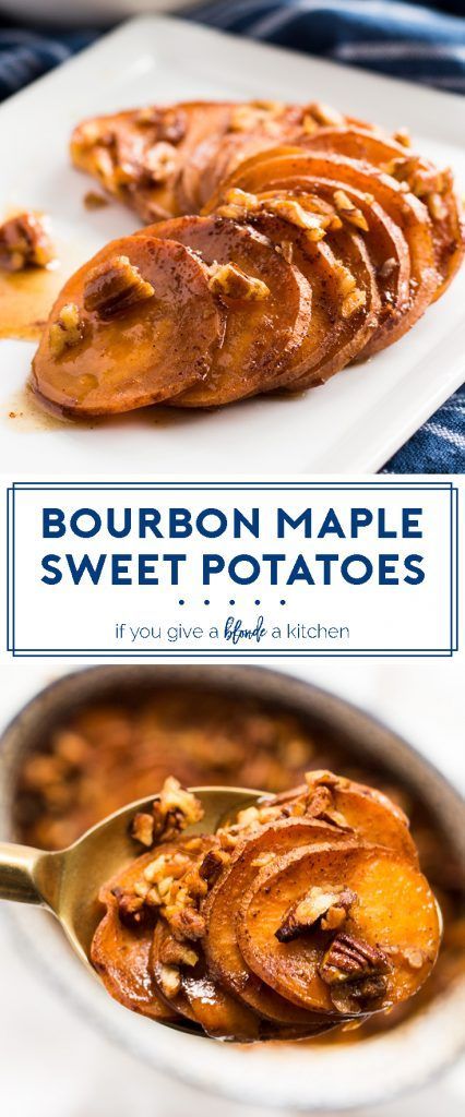 Sweet Potato Cinnamon Butter, Sweet Potato Bourbon Casserole, Thanksgiving Side Sweet Potato, Maple Bourbon Sweet Potatoes, Thanksgiving Sweet Potato Sides, Bourbon Potatoes, Bourbon Sweet Potato Casserole, Best Sweet Potato Recipes Thanksgiving, Fall Sweet Potato Recipes