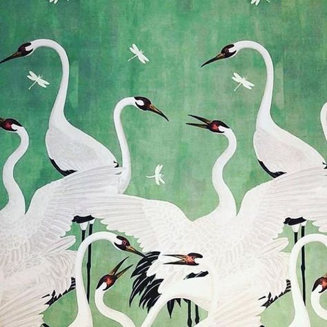 Heron Wallpaper, Puja Room, Soyut Sanat Tabloları, Pics Art, Mural Art, Chinoiserie, Interior Inspiration, Koi, The Wall