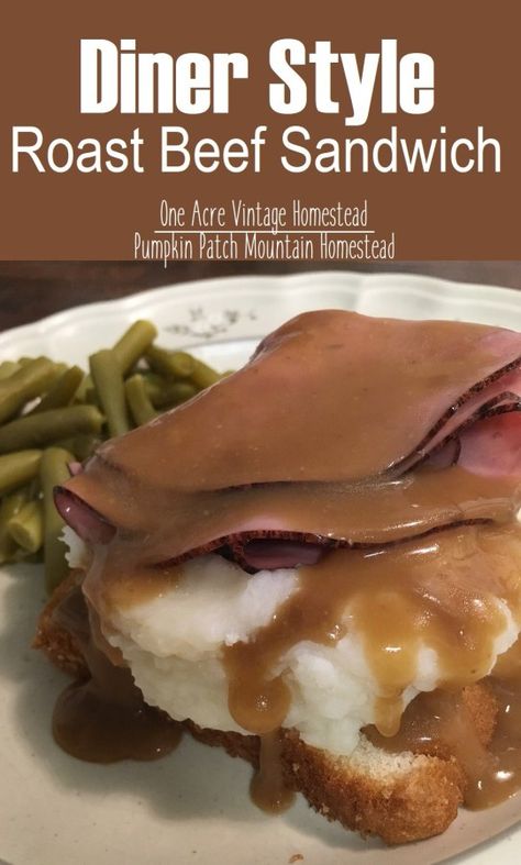 Roast Beef Manhattan Recipe, Roast Beef And Mashed Potatoes, Beef Manhattan, Roast Beef Lunch, Deli Style Roast Beef, Deli Meat Recipes, Roast Beef Gravy, Hot Roast Beef Sandwiches, Roast Beef Sandwich Recipes