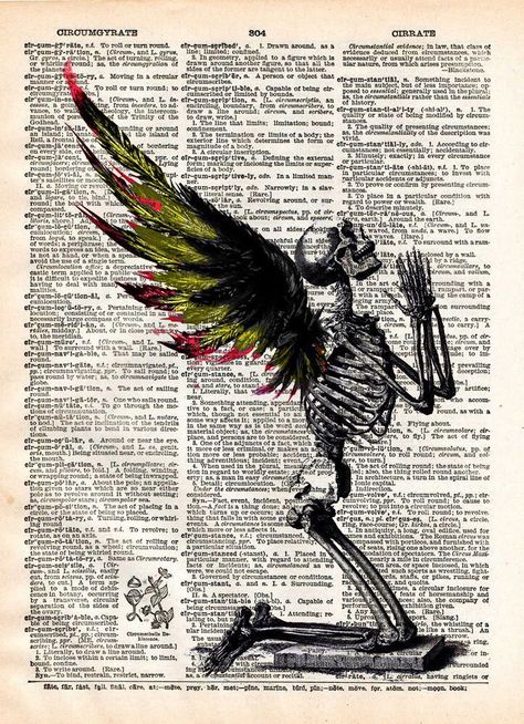 Winged Skeleton, Book Angel, Skeleton Fairy, Fallen Angel Art, Creepy Skeleton, Dead Can Dance, Random Vintage, Dictionary Page, Skeleton Art