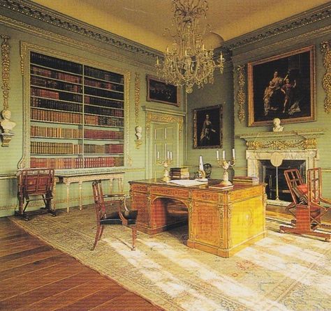 18th Century Room, Edwardian Office, Edwardian Library, 1900s London, James Mortimer, London Drawing, 18th Century House, Interior Design History, Historical Interior