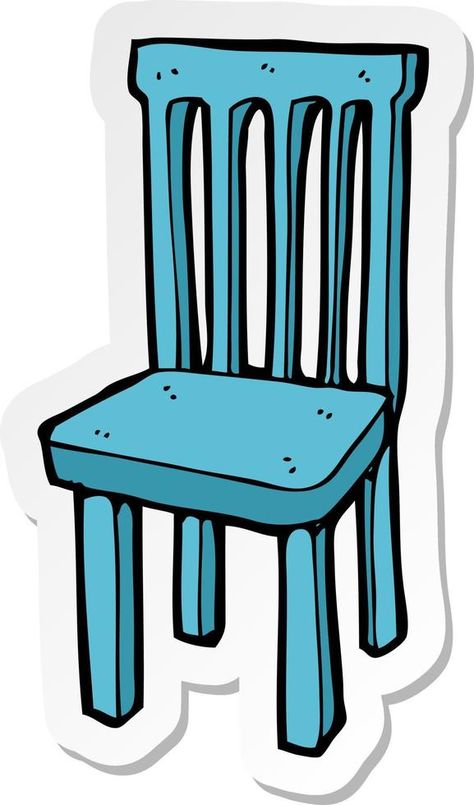 sticker of a cartoon wooden chair Chair Cartoon, Chair Pictures, Flash Card, Blue Chair, Environment Design, Cartoon Clip Art, Take A Seat, Wooden Chair, Kids Chairs