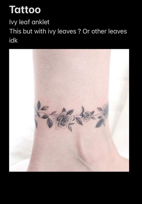 Rose Ankle Tattoos For Women Wrap Around, Fenimine Tattoos, Wrap Around Ankle Tattoos, Tattoo Armband, Anklet Tattoo, Rose Tattoo On Ankle, Cute Halloween Tattoos, Gothic Tattoos, Around Arm Tattoo