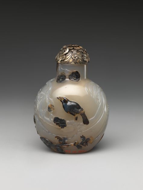 Snuff Bottle with Birds and Flowers | China | Qing dynasty (1644–1911) | The Metropolitan Museum of Art Beautiful Perfume Bottle, Antique Perfume Bottles, Carved Jade, Bottle Box, Birds And Flowers, Beautiful Perfume, Antique Perfume, Antique Bottles, Scent Bottle