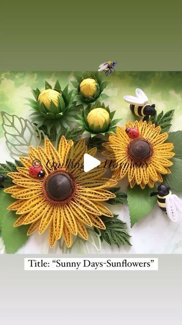 Quilled Sunflowers, Quilling Arts, Quilling Animals, Quilling Paper, Quilling Patterns, Quilling Art, Paper Artist, Sunflower, Animals