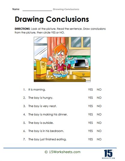 Yes Or No Worksheet - 15 Worksheets.com Drawing Conclusions Worksheet, Detective Hat, Holiday Science, Name Drawings, Kindergarten Social Studies, Worksheets For Kindergarten, Drawing Conclusions, Reading At Home, World Environment Day