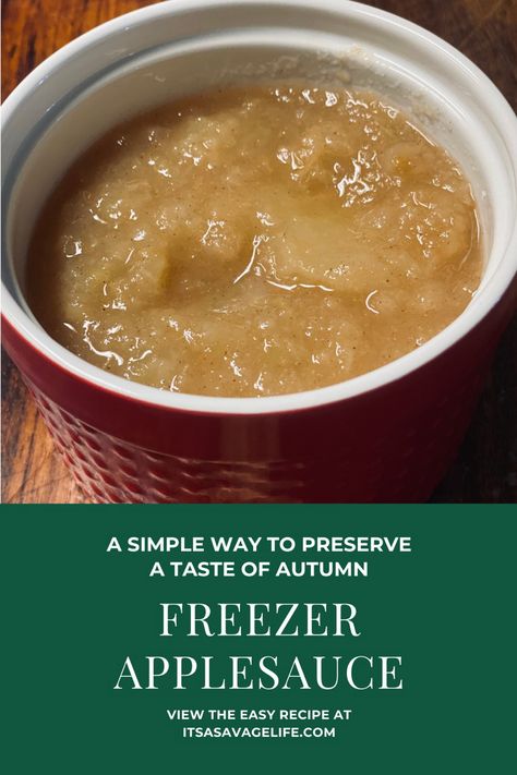 An easy way to make simple applesauce and store in the freezer for freshness. Freezer Applesauce Homemade, Freezer Applesauce, Applesauce Recipes, How To Make Applesauce, Apple Sauce Recipes, Homemade Applesauce, At The Store, The Store, Cheeseburger Chowder