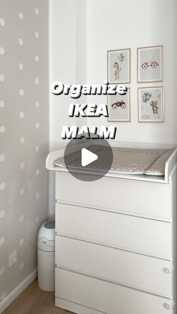 Malm Dresser Nursery Changing Tables, Malm Baby Changing, Ikea Malm Baby Room, Malm Changing Table, Ikea Malm Nursery, Malm Nursery, Baby Storage Ideas For Small Spaces, Ikea Malm Chest Of Drawers, Commode Malm Ikea