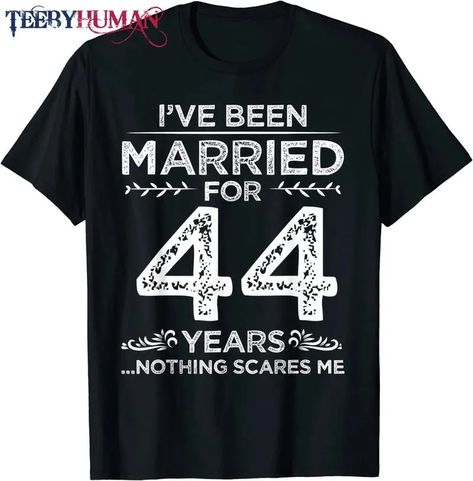 Couples Married 44 Years - Retro 44Th Wedding Anniversary T-Shirt Check more at https://teebyhuman.com/product/couples-married-44-years-retro-44th-wedding-anniversary-t-shirt/ 44th Wedding Anniversary, Wedding Anniversary, T Shirt