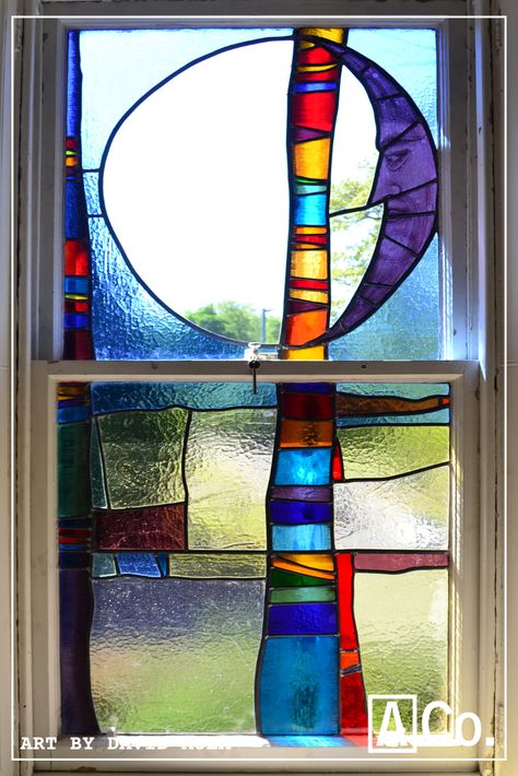 Diy Stain Glass Art, Stainglass Window Art, Victorian Stained Glass Panels, Stain Glass Window Art, Stained Glass Studio, Modern Stained Glass, Man In The Moon, Glass Window Art, Laminated Glass