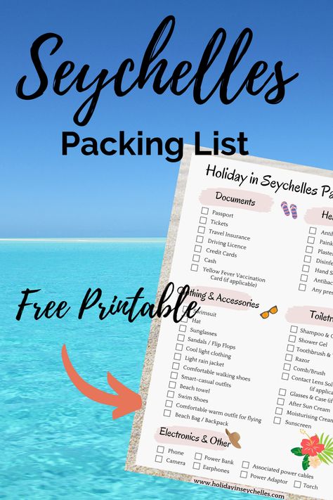 Seychelles Packing List, Seychelles Vacation Outfits, Island Holiday Packing List, Vacation Africa, Seychelles Vacation, Seychelles Travel, What To Pack For Vacation, Seychelles Beach, Holiday Packing Lists