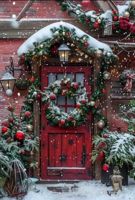 English Christmas Aesthetic, English Country Christmas, Christmas Porches, English Christmas, Tartan Christmas, Christmas Memories, Country Side, English Country House, Christmas Porch