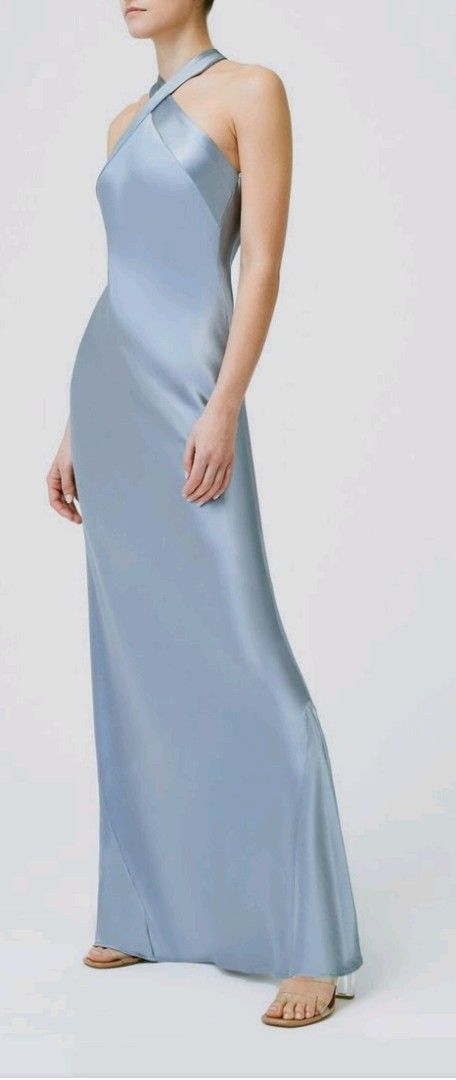 Silver Blue Dress, Eveningwear Dress, Serena Dress, Galvan London, Island Dress, Structured Dress, Dress Luxury, Eve Dresses, Full Length Skirts