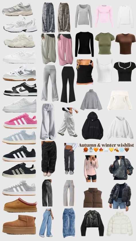 Clothes, shoes, coats (new balence, adidas campus, jeans, joggers, hoodies, jumpers, leather jacket, puffer) Wishlist Clothes, Winter Wishlist, Pink Autumn, Bows Pink, Clothes Jeans, Adidas Campus, Autumn Winter, Jumper, Fall Winter