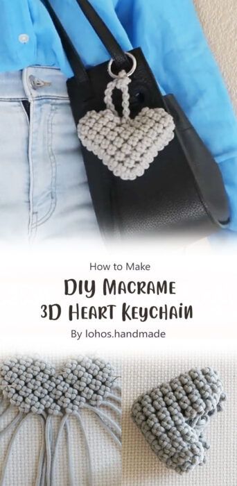 Squeeze Cheeks, Macrame Heart Keychain, Diy Macrame Keychain, Macrame Heart, Macrame Keychain, Tutorial Ideas, 3d Heart, Diy Macrame, Macrame Ideas