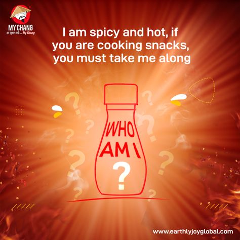 I am spicy & hot, if you are cooking snacks, you must take me along. . Who am I? . 🔔Follow Us on: Instagram: @mychangindia Facebook: www.facebook.com/mychangindia Twitter: twitter.com/mychangindia . #mychang #hakkanoodles #mychanghakkanoodles #schezwanchutney #desichinese #eat #delicious #spicy #yum #tasty #foods #foodies #indochinese #foodpics #foodlover #chinesefood #Soya #soyasauce #soyaproducts #soyareceipe #soyadish Spicy Food Creative Ads, Marketing Pictures, Schezwan Chutney, Food Creatives, Soya Sauce, Adobe Illustrator Tutorials, Tasty Foods, Hot Chicken, Marketing Images