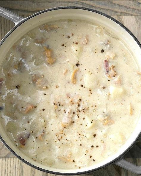 Taste of Home Holiday Soup Recipes, Low Sodium Soup, Holiday Soups, Clam Chowder Recipe, New England Clam Chowder, Fish Chowder, Potato Chowder, Seafood Chowder, Chowder Recipe