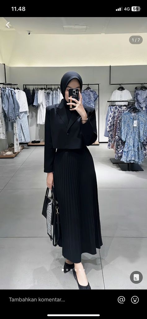 Dress Hitam Hijab Casual, Medical Work Outfit, Ootd Blazer Hitam Hijab, Outfit Formal Hijab, Ootd Jas, Hijab Formal Outfit, Ootd Hijab Formal, Ootd Blazer Hijab, Blazer Outfits Hijab