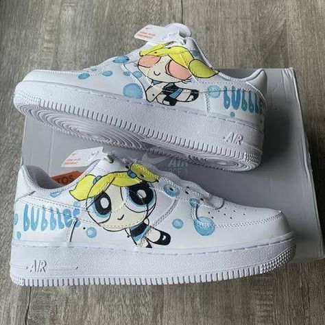 Powerpuff Girls Bubbles, Power Puff Girls Bubbles, Bubble Shirt, Blossom Bubbles And Buttercup, Shark Backpack, Girl Sleepover, Hair Puff, Nike Fashion Shoes, Power Puff