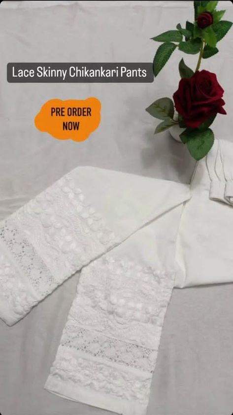 Chikankari Pants, Hand Work Embroidery, Embroidery, Lace, Pants, Dresses, Quick Saves, Trousers