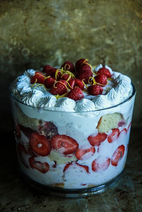 Rapberry lemon Trifle- Vegan and Gluten Free from HeatherChristo.com Dairy Free Trifle Recipes, Paleo Trifle, Vegan Trifle Recipe, Trifle Desserts Heath Bar, Vegan Gluten Free Trifle, Vegan Trifle, Lemon Trifle, Raspberry Trifle, Strawberries And Raspberries