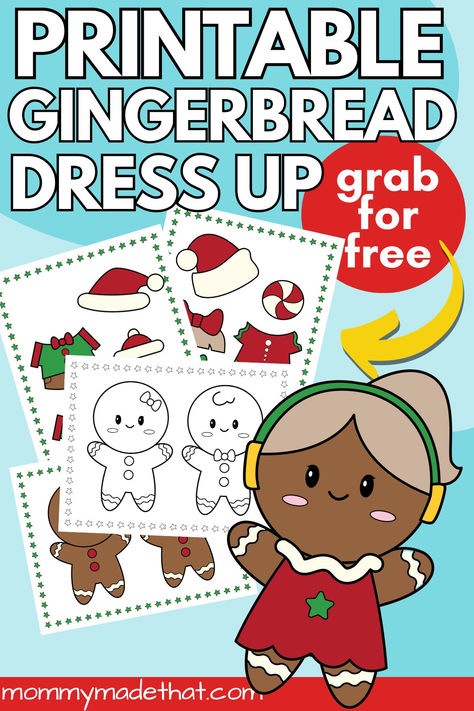 Gingerbread Man Activity, Christmas Preschool Printables, Gingerbread Man Printable, Gingerbread Man Preschool, Gingerbread Outfit, Gingerbread Dress, Christmas Printable Activities, Gingerbread Friends, Merry Christmas Coloring Pages