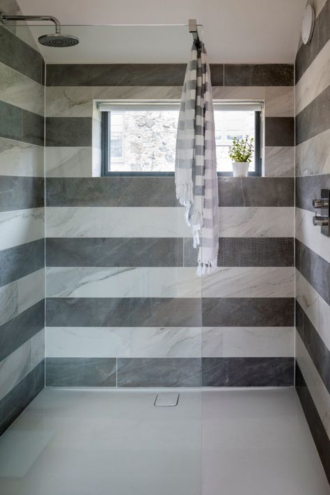 When we visited a house in Devon | Mandarin Stone Toilet Tiles Design, Latest Bathroom Tiles Design, Latest Bathroom Tiles, Bathroom Wall Tile Design, Mandarin Stone, Small Bathroom Layout, Bathroom Layouts, Modern Bathroom Tile, Bathroom Design Layout