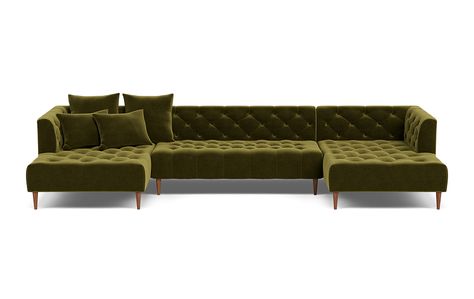 Ms. Chesterfield is our lighter, softer take on the classic Chesterfield sofa. We took the old-fashioned men's club design and gave it a more modern feel. The custom U-sectional sofa is a statement piece that can be customized to suit any room. We've kept the Chesterfield's signature tufting, but deconstructed its traditionally heavy shape. The back hits you at just the right height for maximum comfort, while the deep seat practically demands stretching out for a good nap. Both the seat and back Soft Layers, Interior Define, Mens Club, Chesterfield Sofa, Living Room Sectional, Club Design, Apartment Therapy, Sectional Sofa, Stretching