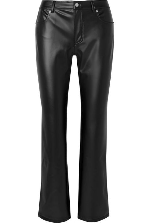 Alexander Wang Faux Leather Straight-Leg Pants Wearing All Black, Outfit Formulas, Silky Dress, All Black Outfit, Black Outfit, Casual Fall, Black Faux Leather, Straight Leg Pants, Net A Porter