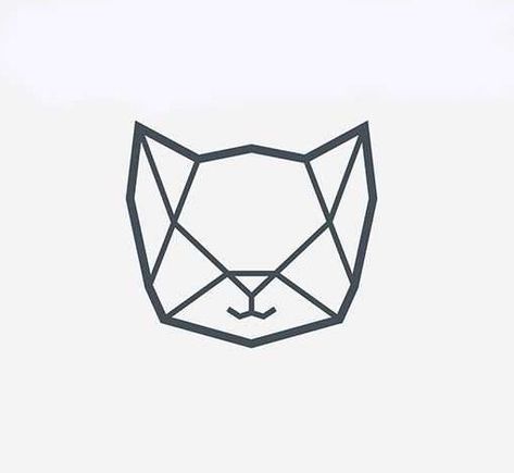 Easy Geometric Art, Quadrilateral Drawing, Geometric Cat Drawing, Polygon Art Animal, Quadrilateral Art, Geometric Figures Design, Geometric Art Animal, Line Tattoo Ideas, Business Branding Inspiration