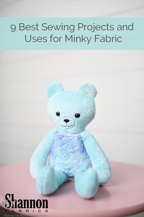 Strip quilts, throws, pillows, quilts, blankets and even teddy bears are some of the best sewing projects for Cuddle® minky plush fabric. They can be sewn with a variety of minky fabric textures and colors. Pictured here is a teddy bear using Animal Stuffed Toy Sewing Pattern M7819 by @mccallpatternco #ShannonFabrics #Cuddle #minky #minkyfabric #sewing #sewingpattern #sewingproject #fabric #teddybear #mccall #mccallpattern #teddybear #plushtoy #teddy #bear Best Sewing Projects, Puff Quilt Tutorial, Minky Pillow, Monster Pillows, Diy Teddy Bear, Throw Blanket Pattern, Toy Sewing, Missouri Star Quilt Company, Charm Quilt