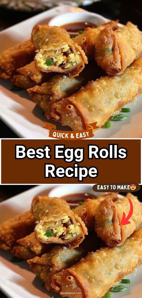 These are the BEST Homemade Egg Rolls made with seasoned ground pork and fresh vegetables tightly rolled up in egg roll wrappers, then fried to crispy delicious perfection. #eggrolls Vegetable Egg Rolls Recipe, Eggrolls Recipe, Unique Egg Roll Recipes, Pork Egg Roll Recipes Easy, Pork And Shrimp Egg Rolls, Egg Roll Filling Recipes, Egg Rolls Recipe, Egg Roll, Chinese Food Egg Rolls