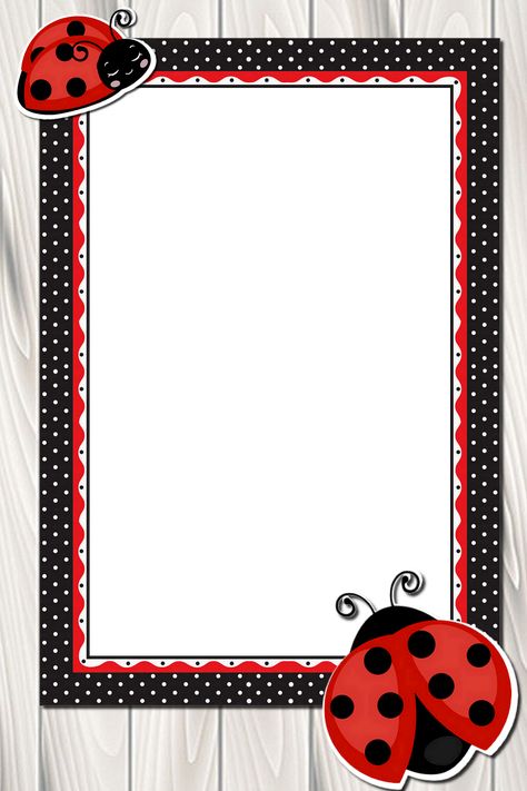 Ladybug Frame, Ladybug Decor, Cvc Word Activities, Ladybug Decorations, Easter Arts And Crafts, Certificate Background, Ladybug Theme, Free Printable Stationery, Graduation Stickers